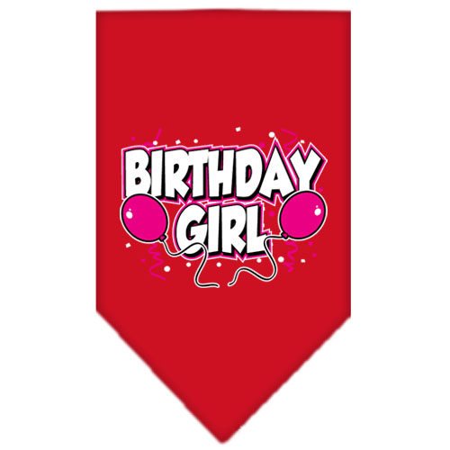 Birthday girl Screen Print Bandana Red Large